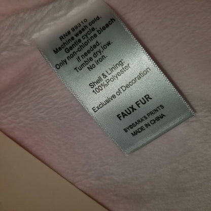 Widgeon Faux Fur Vest Full Front Zip Mock Neck Sleeveless 2 Front Pockets Pink 4