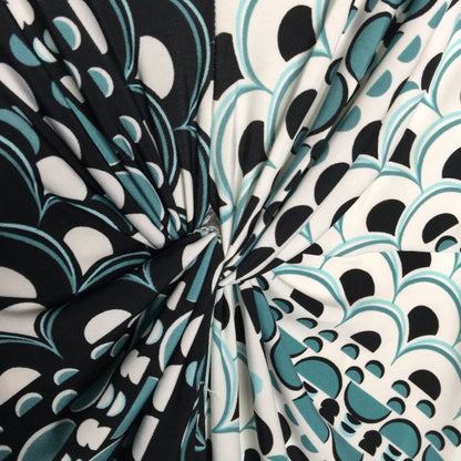Donna Morgan Sleeveless Sheath Dress Twisted Front V-Neckline Printed Size 8