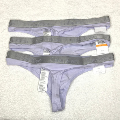 Calvin Klein Thong Panties Wide Elasticized Logo Band 3 pairs Set Small NWT