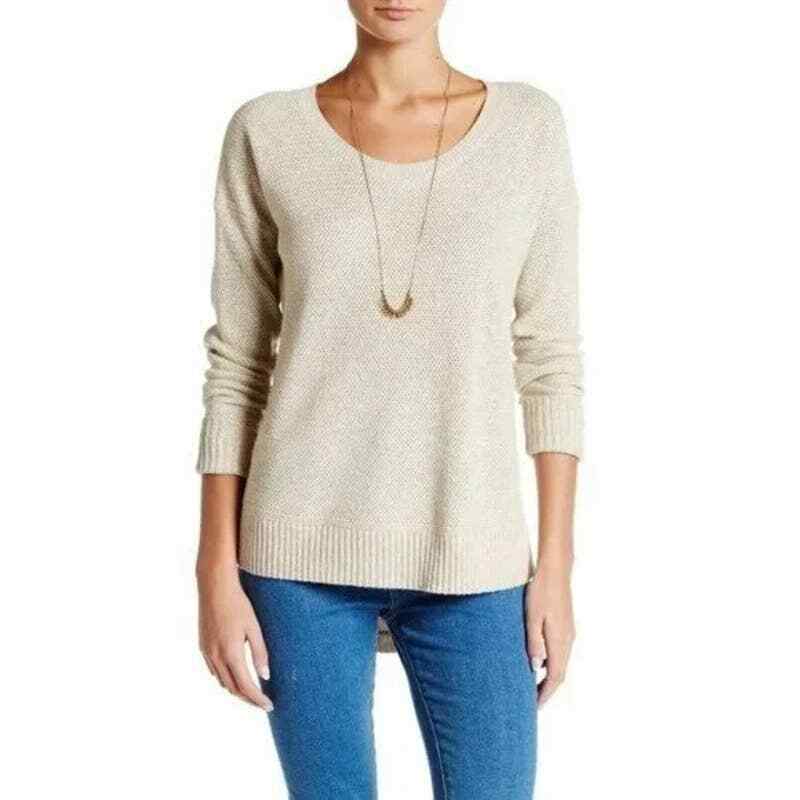 Madewell NWT Chronicle Texture Pullover Knit Sweater Heather Sand Size Medium
