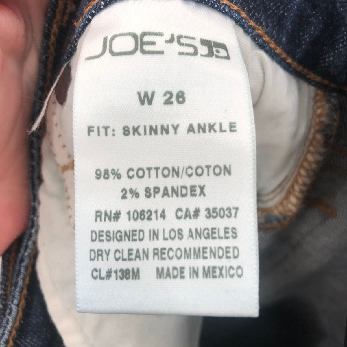 Joe's Women's Distressed TRSAVN5968 Denim Skinny Ankle Jeans Aveline Blue SZ 26