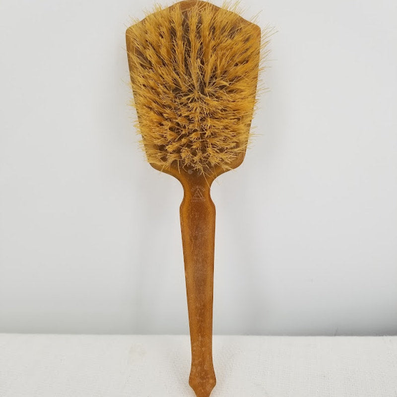 Gloralie Amerith Vintage Hairbrush Vanity Green Celluloid Bakelite makeup brush