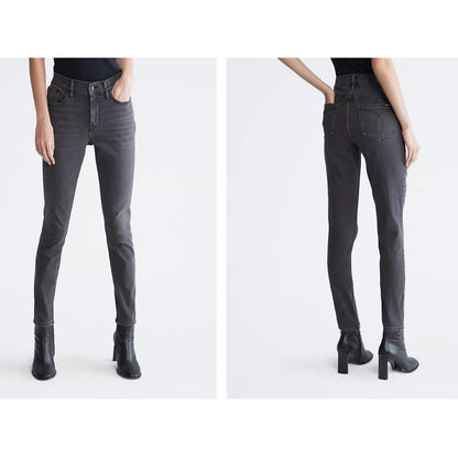 Calvin Klein Women's High Rise Skinny Ankle Length Jeans Size 27 Black NWT