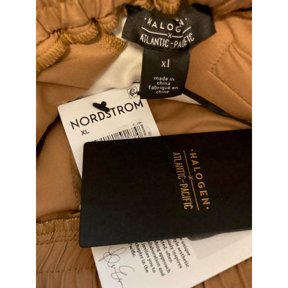 Halogen Atlantic Pacific Faux Leather Pull On Pants XL/Extra Large Tan Sugar NWT
