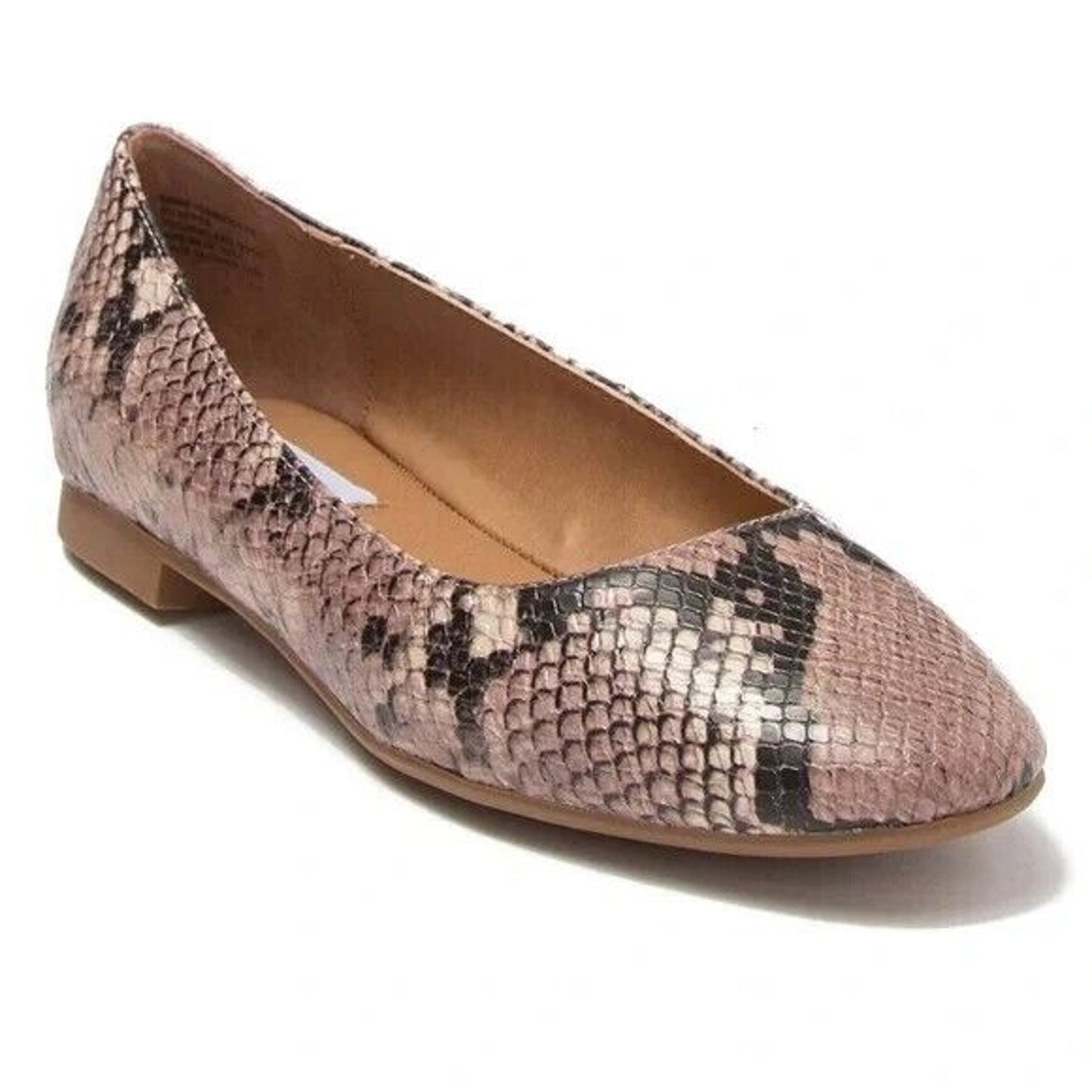 Steve Madden Danny Faux Sand Python Print Ballerina Flats Sz 7 Brown Black NWT