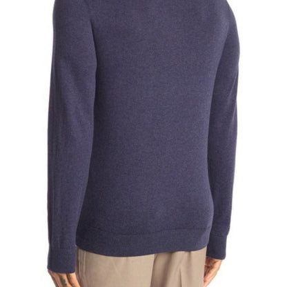 Wallin & Bros mens Pullover Sweater Long Sleeve Quarter Zip Navy Blue XL COTTON