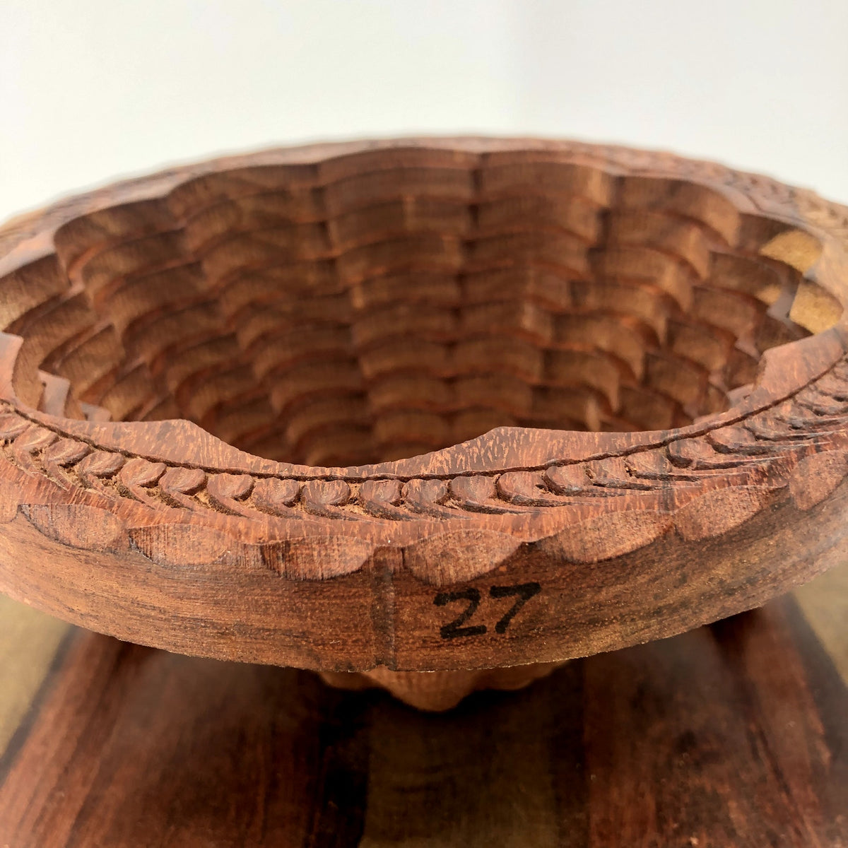 Carved Wooden Collapsible and Foldable Fruit Bowl - Fun and Unique Piece