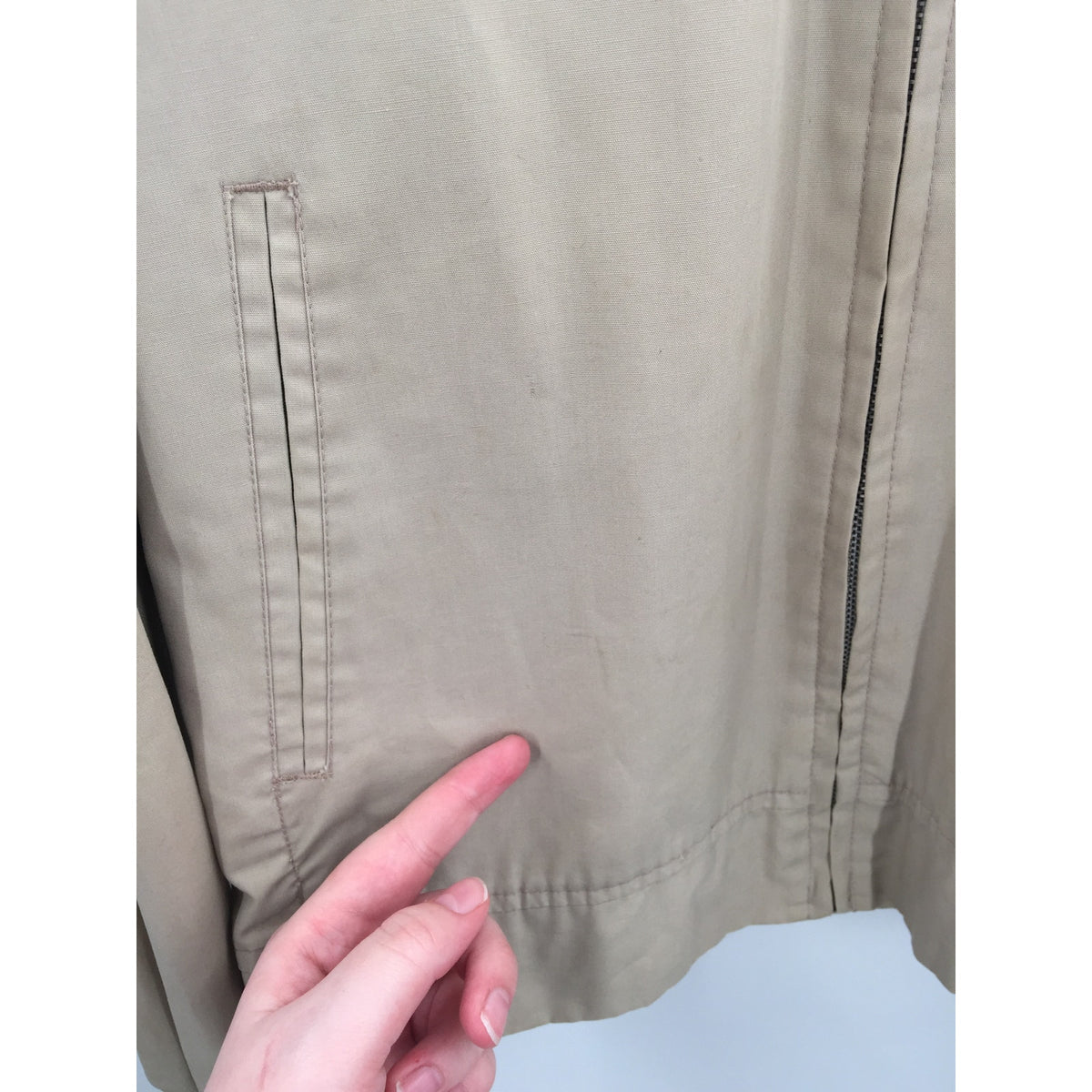 Barry Dolan 1970s Grandpa Old man Vintage Tan Full Zipper Golf Jacket Pockets