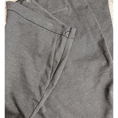 Halogen Stretch Flat Front Side Zip Crop Pants Sz Large in Charcoal Heather NWT