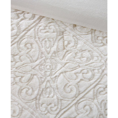 MADISON PARK BISMARCK KING COMFORTER SET PLUSH Faux Fur Bedspread and Shams
