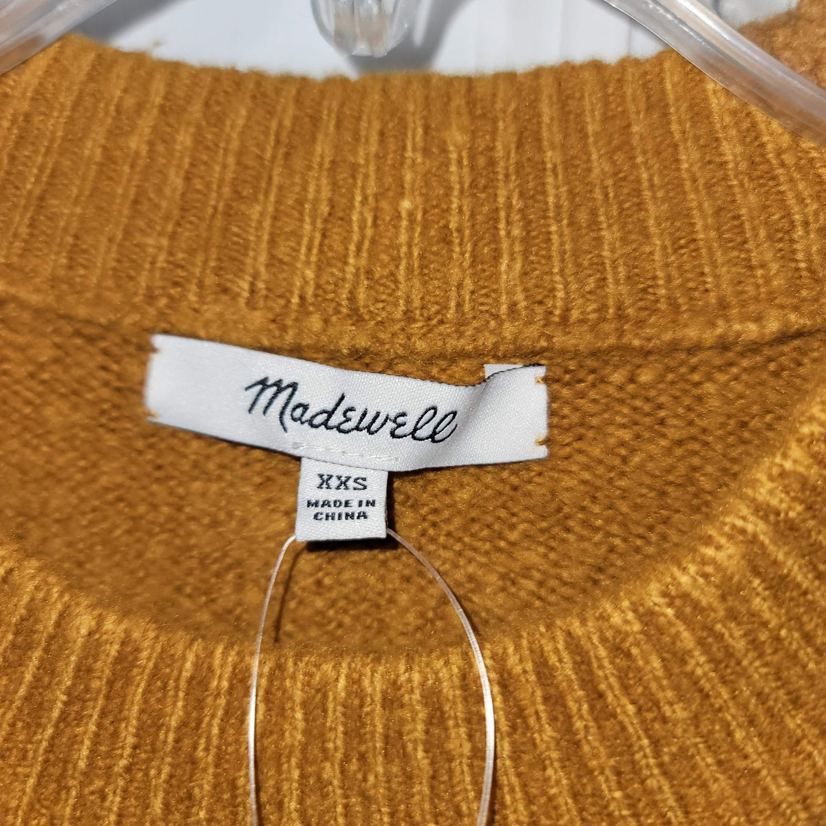 Madewell Demi Side Button Pullover Sweater Crew Neck Antique Gold Size XX-Small