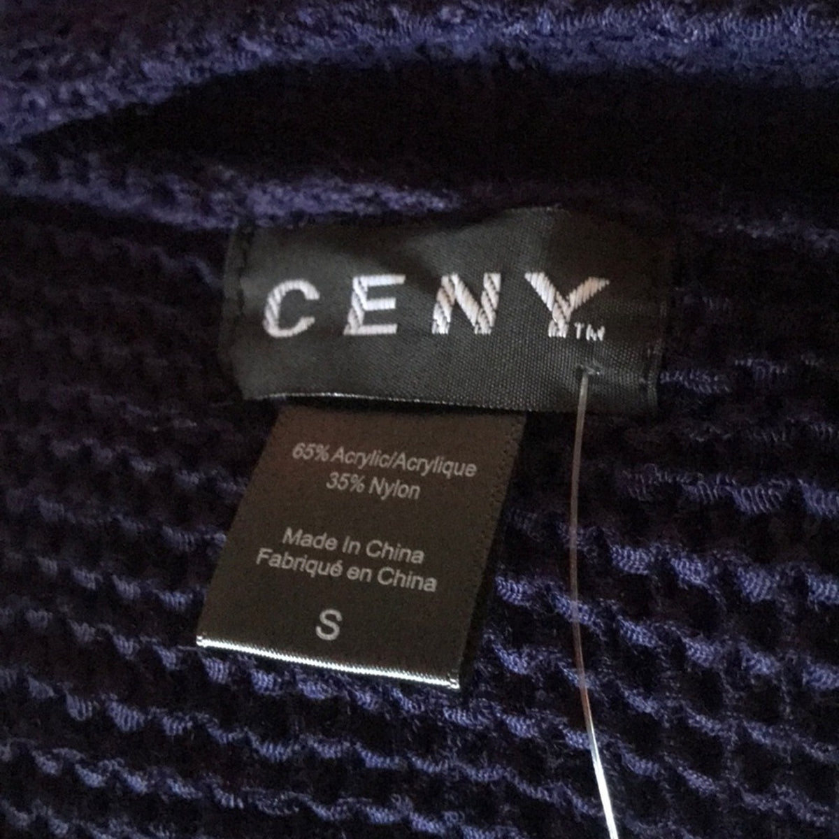CENY NWT Navy Knit Open Cardigan Small Long Sleeve Lightweight Travel Packable
