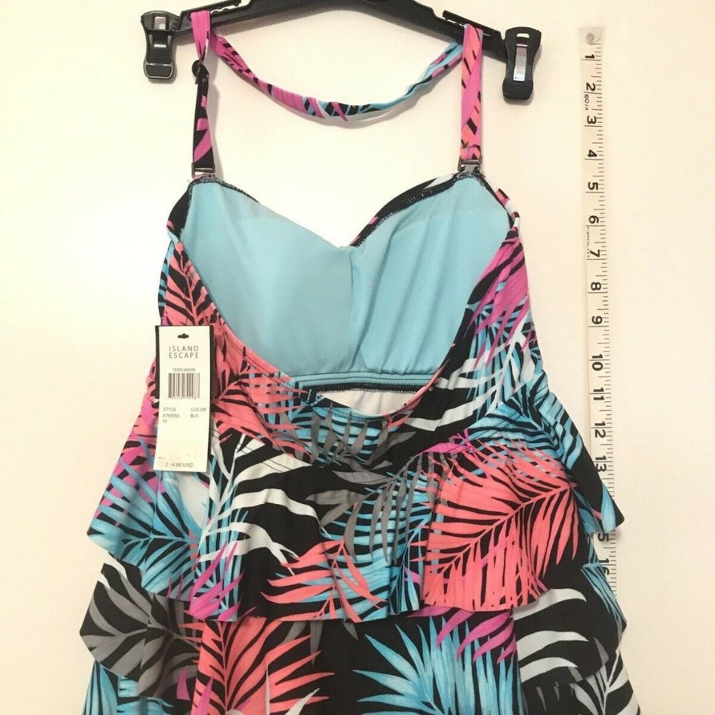 Island Escspe NEW Tiered Bandini Tankini Tropical Size 10