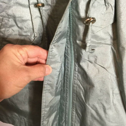 Fleet Street Rain Coat Long Sleeve Full Zip Green 1980s Jacket Medium Vintage