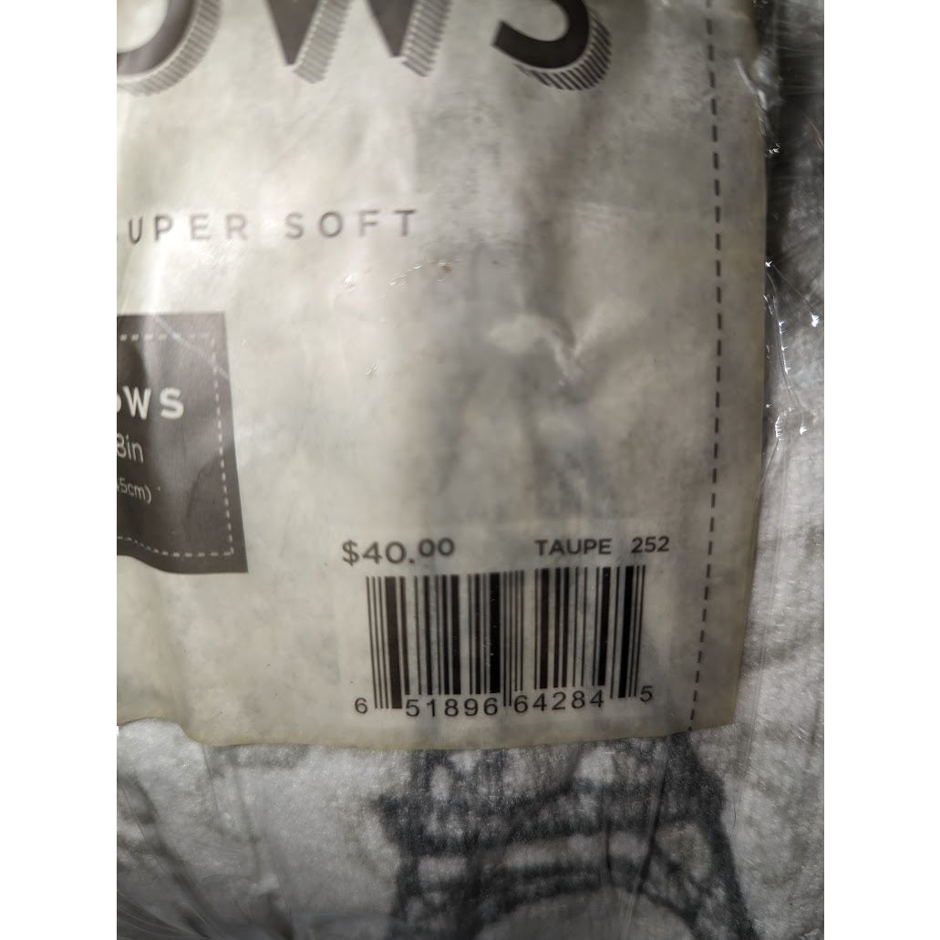 BIRCH TRAIL Bedding Paris Amour Plush Pillows 18" Decorative 2-Pack Taupe New