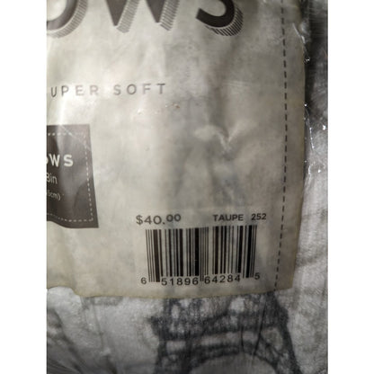 BIRCH TRAIL Bedding Paris Amour Plush Pillows 18" Decorative 2-Pack Taupe New