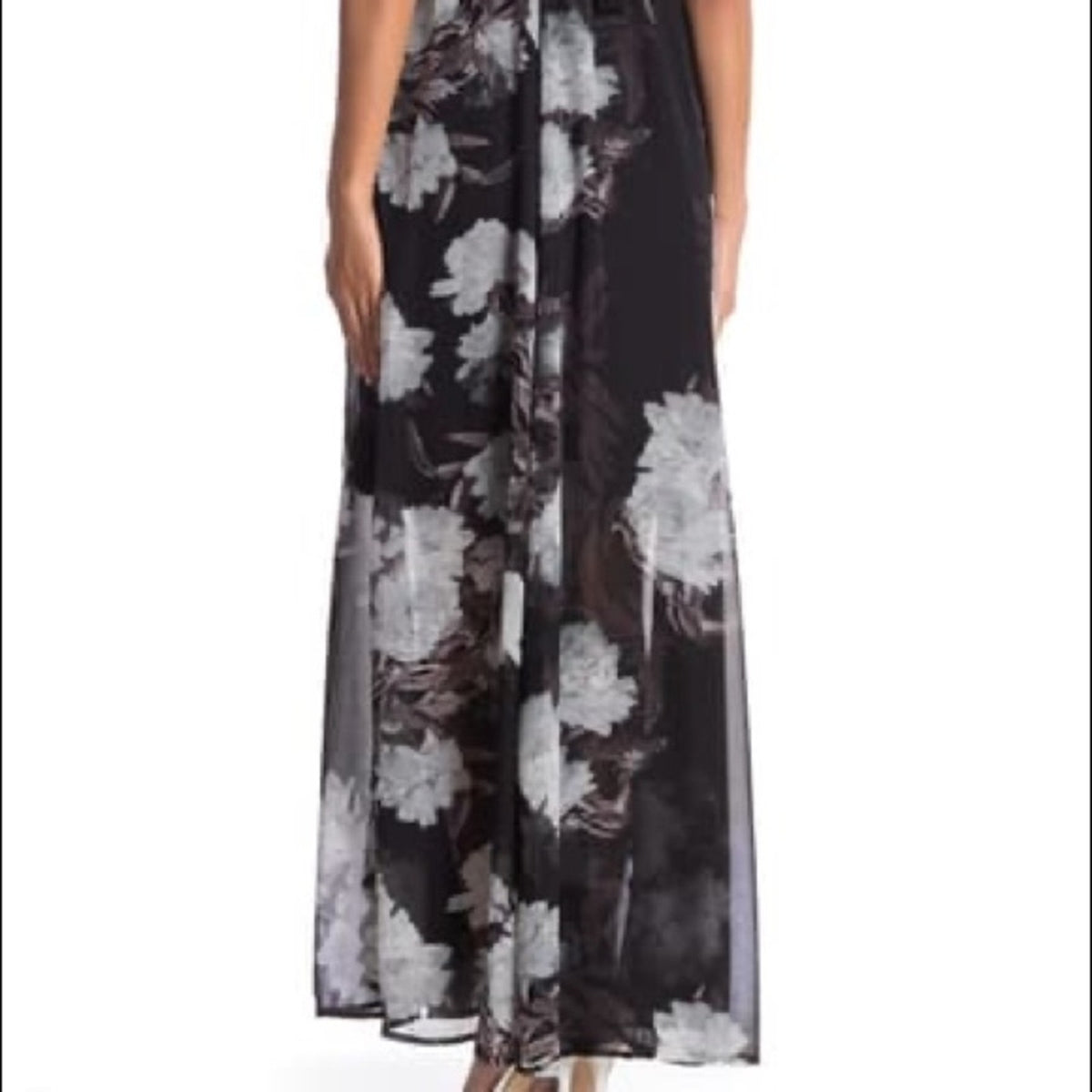 Love + Harmony NEW Floral Sheer Black Short Sleeve Maxi Dress Size Medium