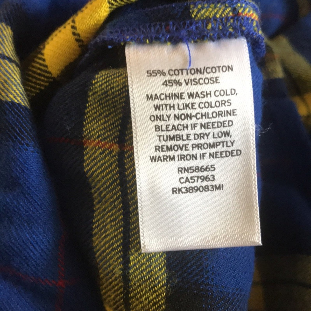 Abound Yellow Blue Plaid Button Down Shirt Small WOMENS long sleeve blue yellow