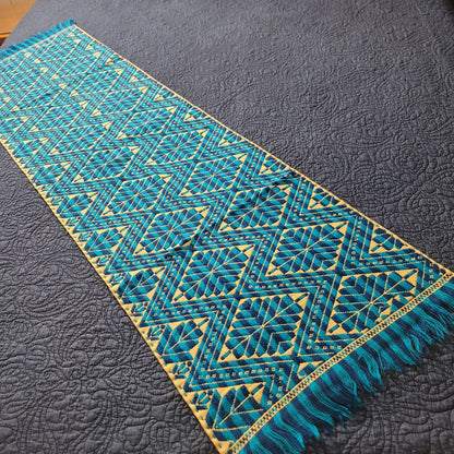Handmade OAXACAN Table Bed Console Dresser Runner Embroidery Geometric Linens