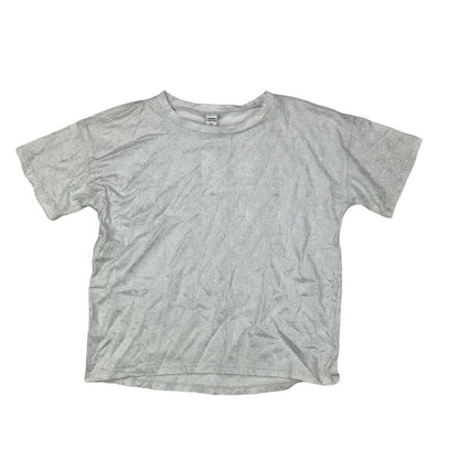 Harper Canyon Short Sleeve Tee White & Silver Hologram Metallic Extra Large NWT