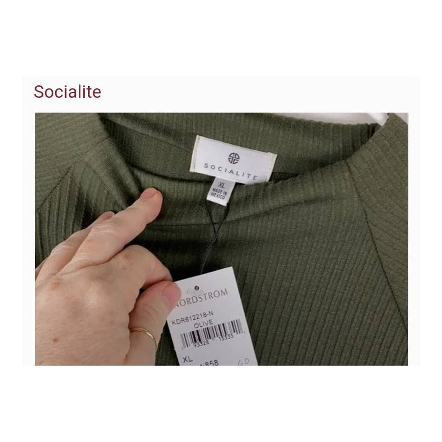 Socialite Dress Mini Ribbed Olive Green Womens Size extra large comfortable