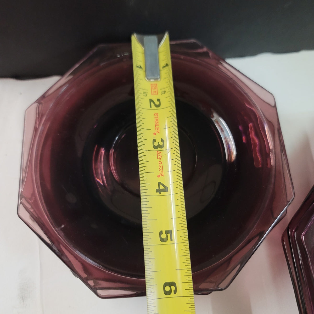 Hazel Atlas Purple Amethyst Moroccan Octagon 4 setting plate saucer bowl Vintage
