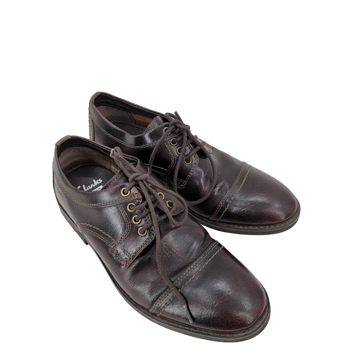 Clarks Dress Delsin View  Leather Oxford Shoe Leather Upper Size 7.5M