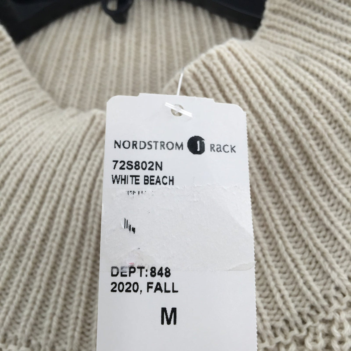 RDI Tunic Sweater Mock Neck Kangaroo Pockets Ribbed White Beach Size Medium