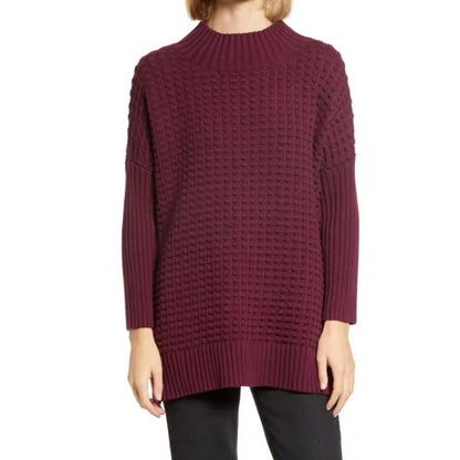 French Connection Mozart Popcorn Jumper Berry OVERSIZE WINE Small Sweater NEW