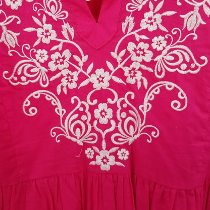 Diane Gilman NWT Embroidered Pink Long Sleeve Blouse Size Large