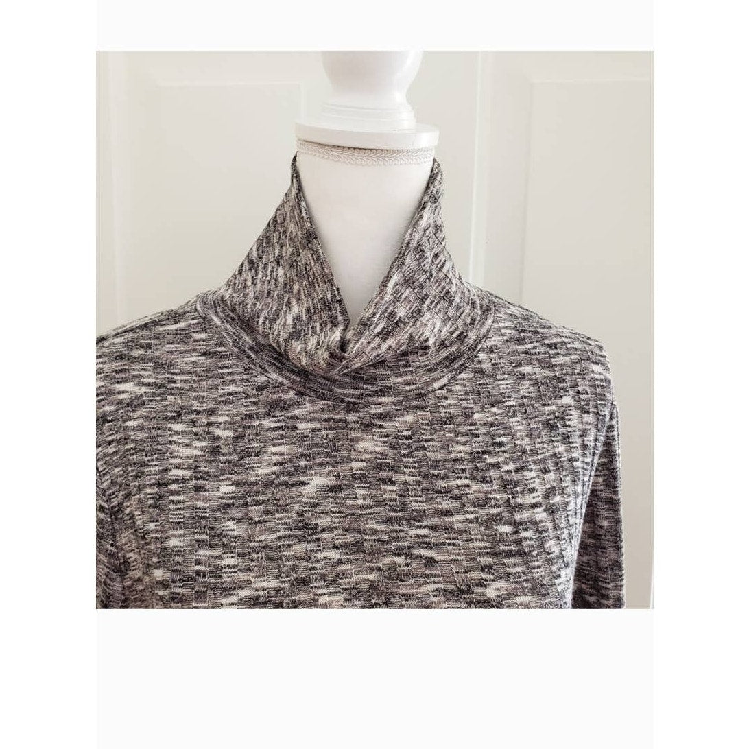 14th and Union gray Mélange Marled Rib Turtleneck long sleeve sweater medium NEW