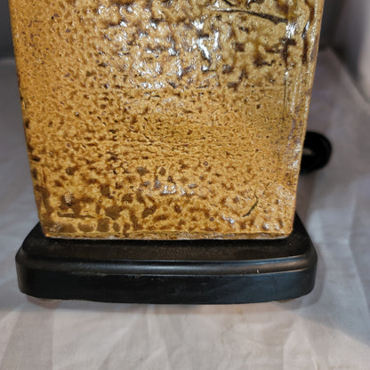 vintage Studio Art pottery brown thrown lamp light Signed Mary Martin 2001