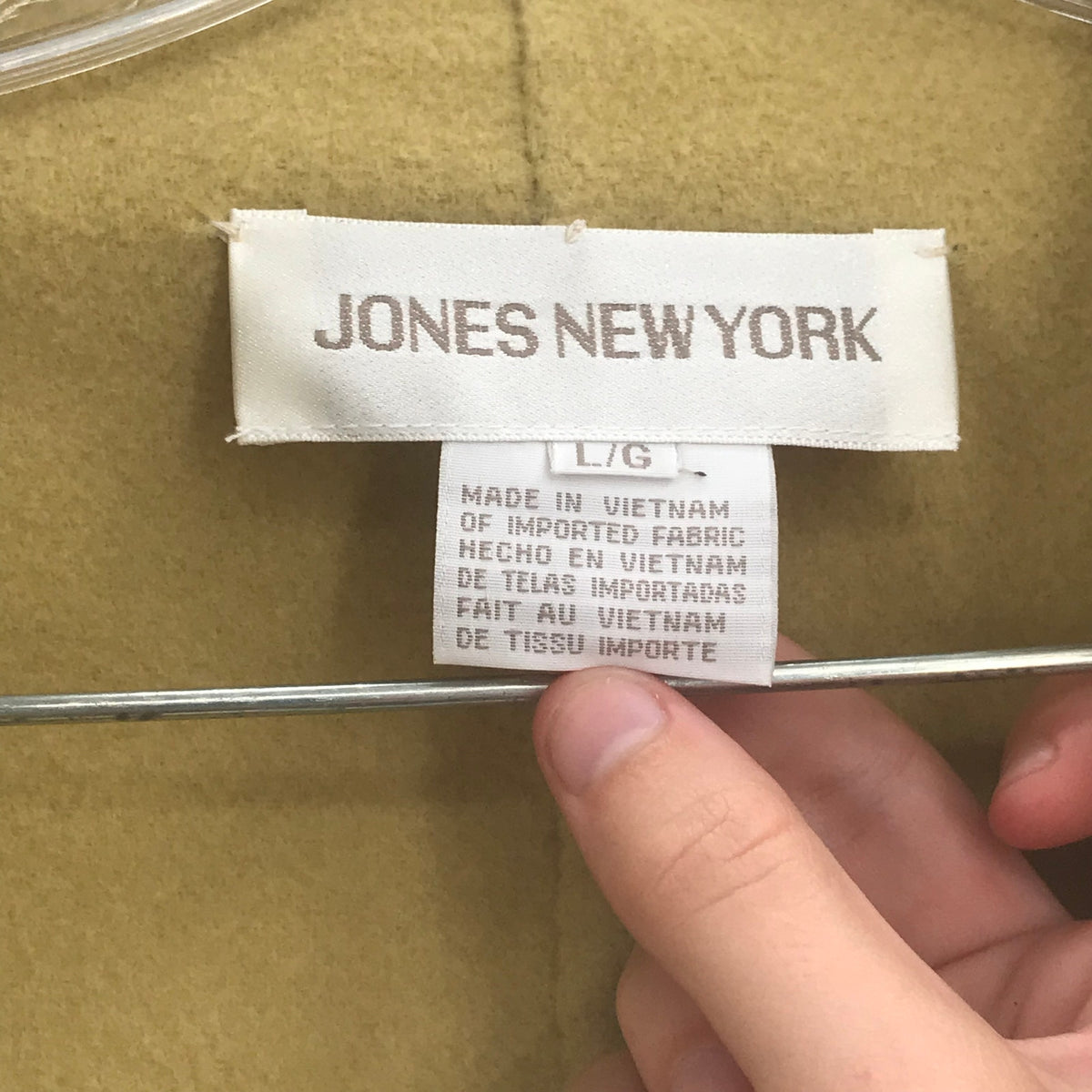 Jones New York 2 Pc Set Long Sleeve Shirt Open Jacket  Wool Large Green NEW