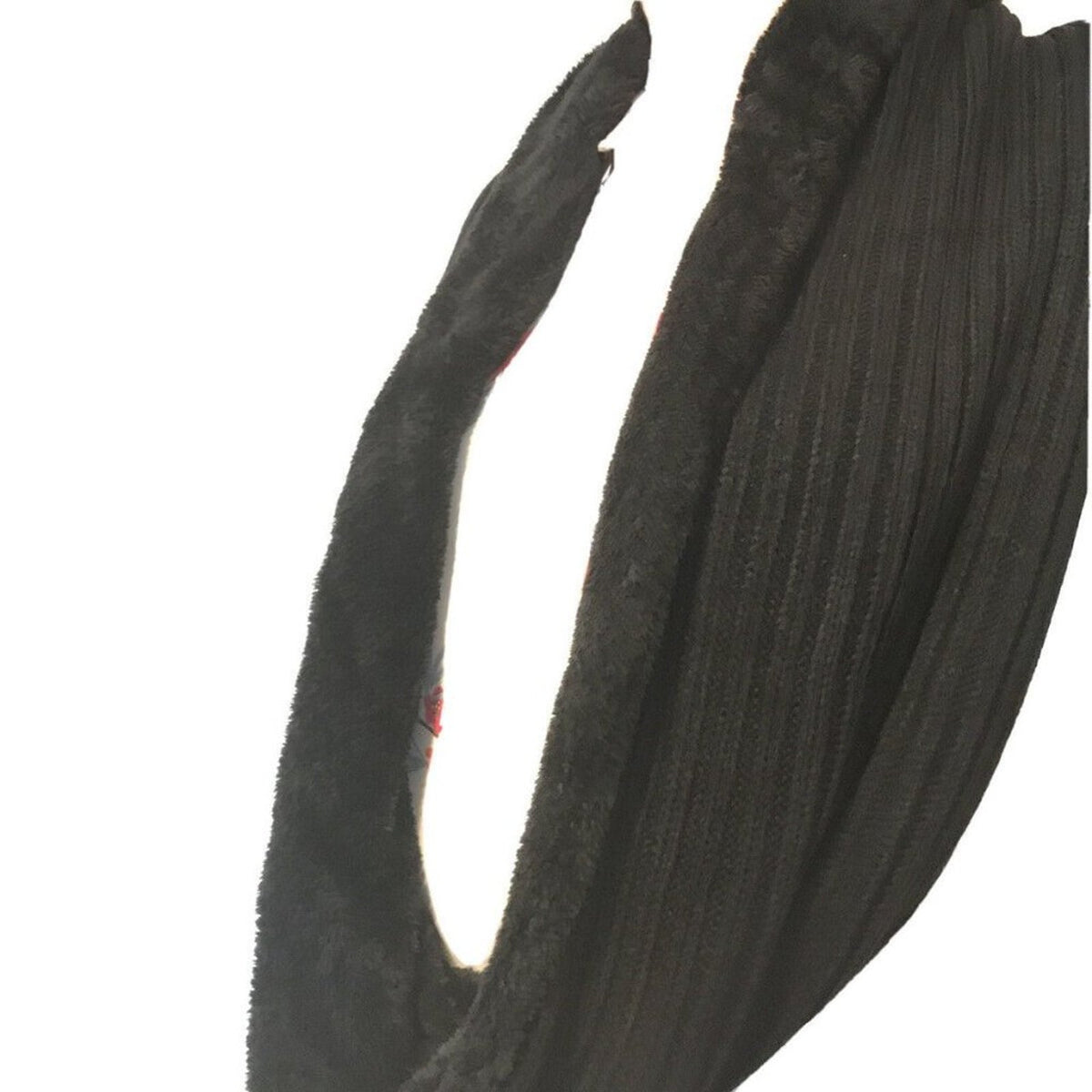 DKNY Fleece-Lined Black Knit Infinity Scarf Length 29in