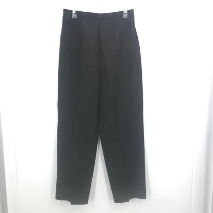 Vintage Linen Women's High Waist Elastic casual career tapered Pant Black 14
