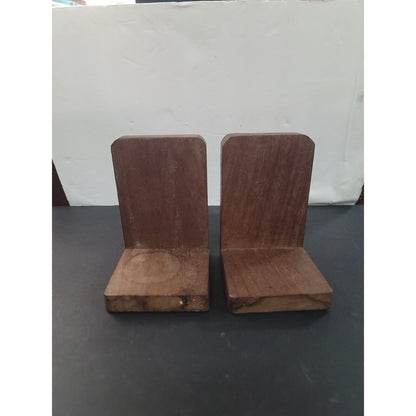 Superb Handtooled Arts and Crafts Wood Bookends Walnut ENGLISH CLASSIC