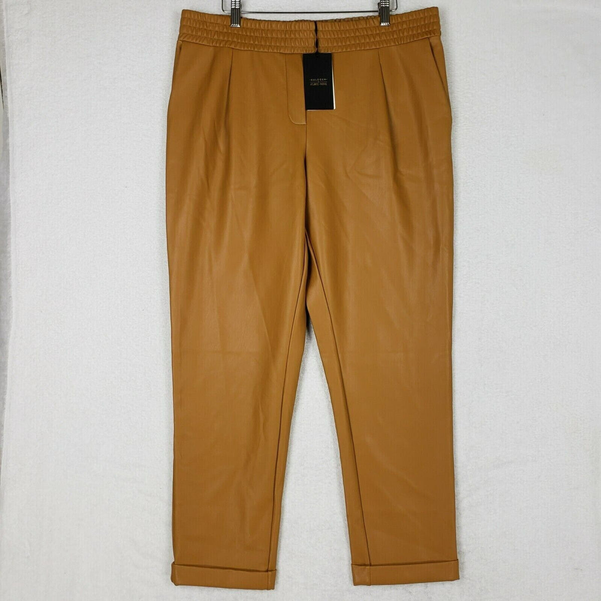 Halogen Atlantic Pacific Faux Leather Pull On Pants Size XXL/2X Camel Brown NWT