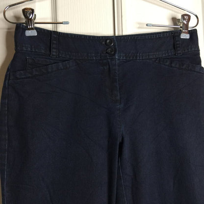 J. Jill Flat front Stretch Boot Cut Jeans Dark Wash Low Rise Denim Petite Sz 4