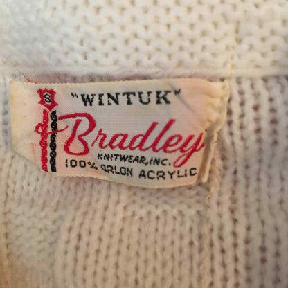 Bradley white sweater Medium Wintuk Vintage Knit Long Sleeve Cardigan Duster