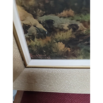 Robert Wood "Pacific Coast" Vintage WOOD Framed Reproduction Print 16" X 16" mCM