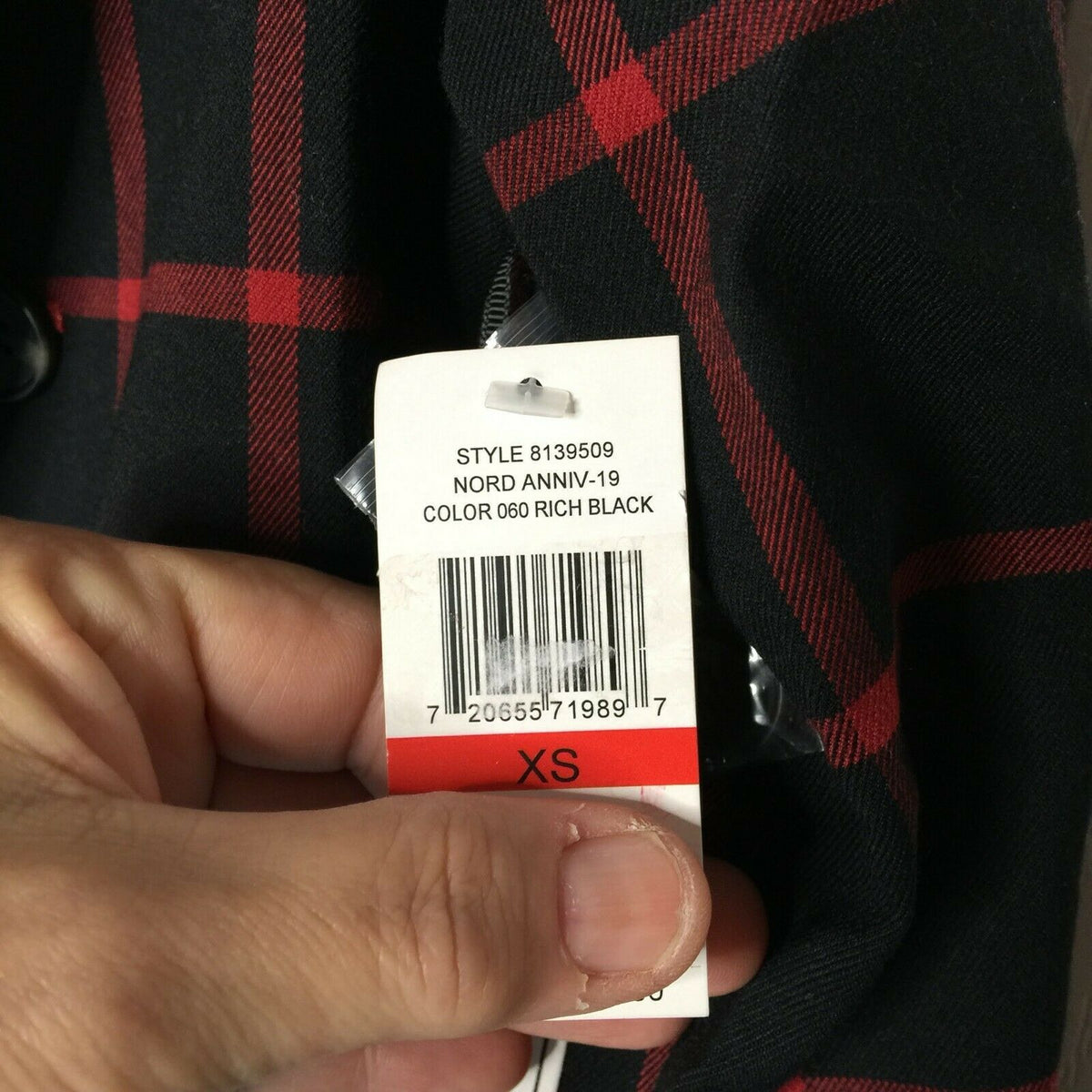 1.state Windowpane Check Ruched Sleeve Blazer Open Front Peaked Lapels XSmall