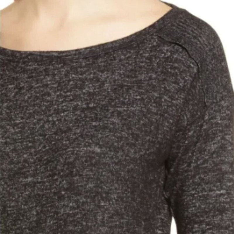 Bobeau Layered Look Long Sleeve Tunic Top Sz XS/Extra Small Raven Black Mix NWT