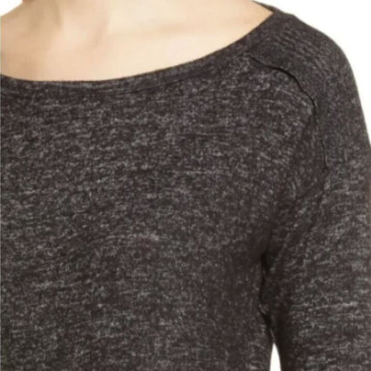 Bobeau Layered Look Long Sleeve Tunic Top Sz XS/Extra Small Raven Black Mix NWT