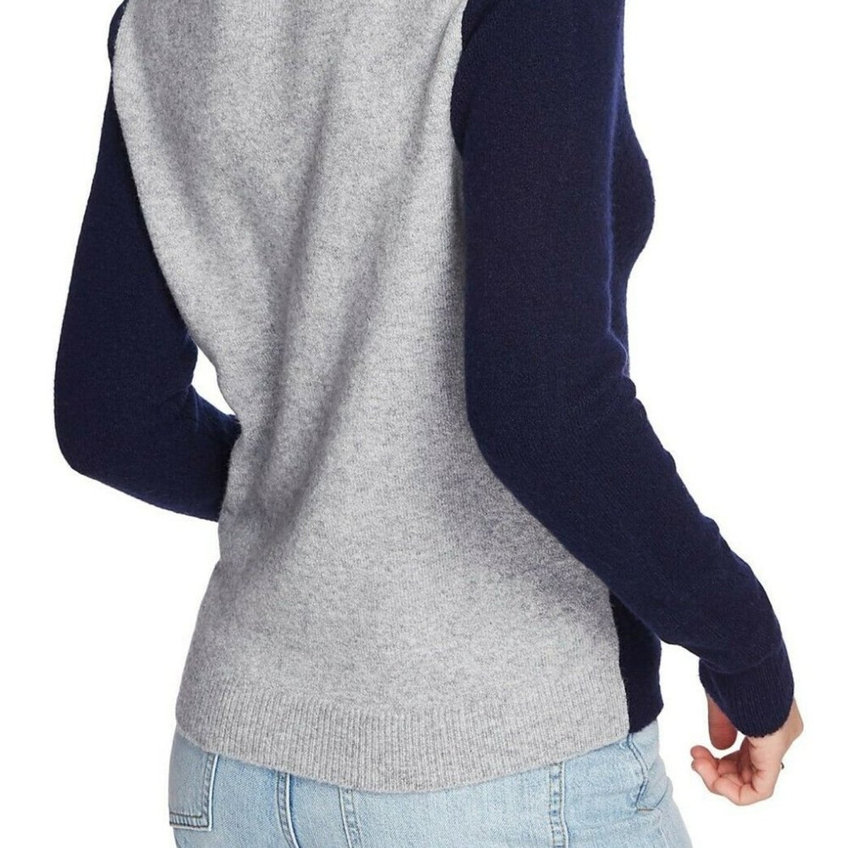 Court & Rowe Pullover Sweater Stretch Argyle Grey Blue Medium Merino Wool NEW