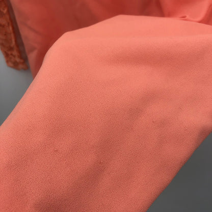 Vintage Womens Embroidered Lace Long Sleeve Mini Dress Orange 33 Inches