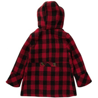 Urban Republic Double Breasted Plaid Coat Faux Fur Lined Size Small