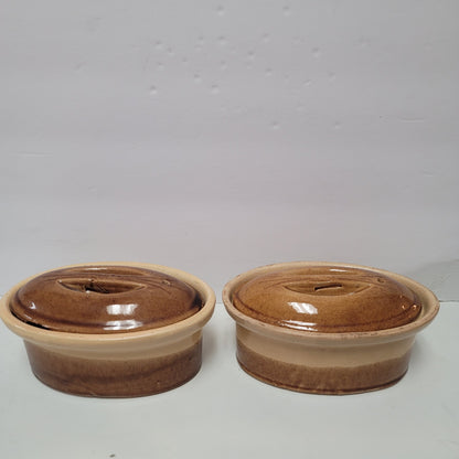 La Bourguignonne 6" Terrine Dutch Oven Stoneware Made in France - Set of 2
