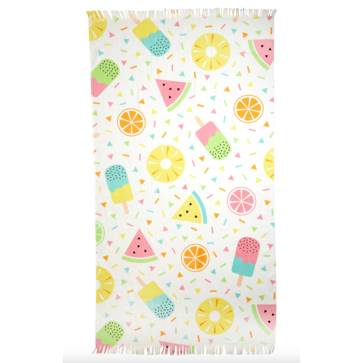 MODA NWT Good Treats Fringe Summer Beach Towel  bLANKET Multi LARGE cruise pool