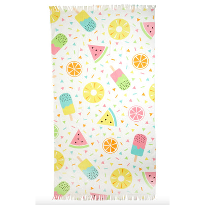 MODA NWT Good Treats Fringe Summer Beach Towel  bLANKET Multi LARGE cruise pool