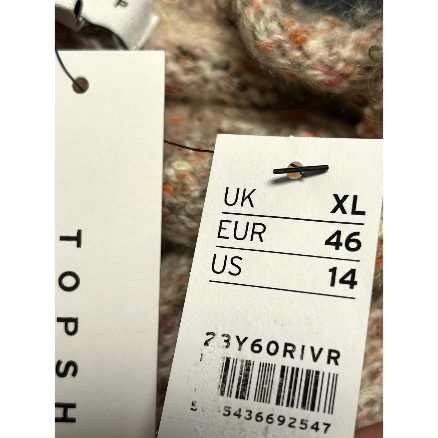Topshop NWT Speckled Pointelle Sweater Size US 14
